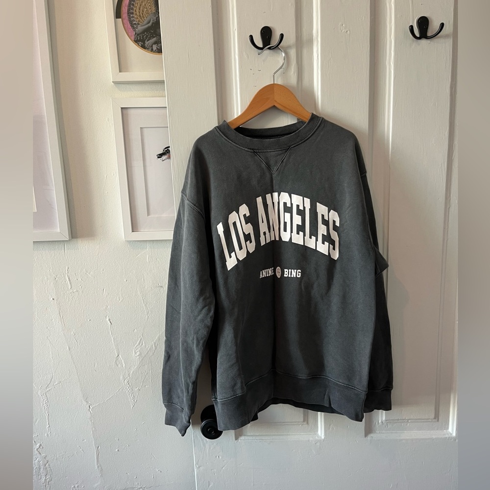 Anine Bing Ramona Sweatshirt Los Angeles Washed Black